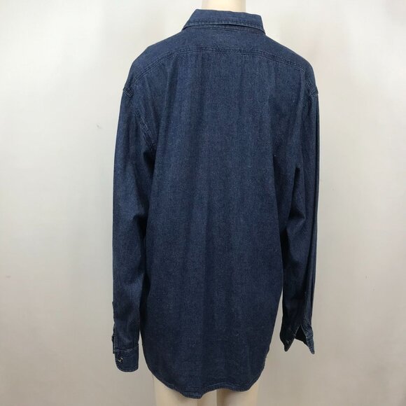 ESPRIT - WOMEN'S LARGE - BLUE DENIM LONG SLEEVE TOP CHORE SHIRT VINTAGE Y2K - Picture 5 of 8